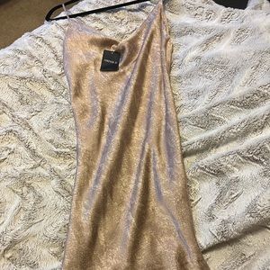 NWT pastel pink satin midi slip dress